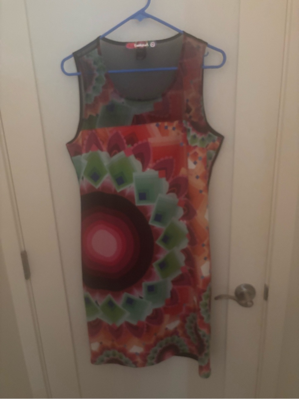 Desigual Multicolor Sleeveless Mini Dress with Geometric Kaleidoscope Print